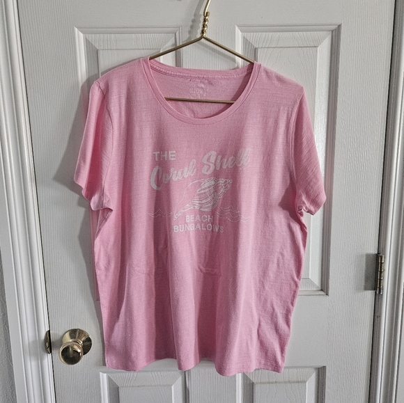 J. Crew Factory Tops - J.Crew Coral Seashell Graphic Tee